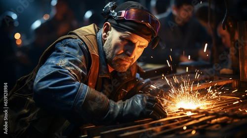 Welding worker working weld metal. © andranik123