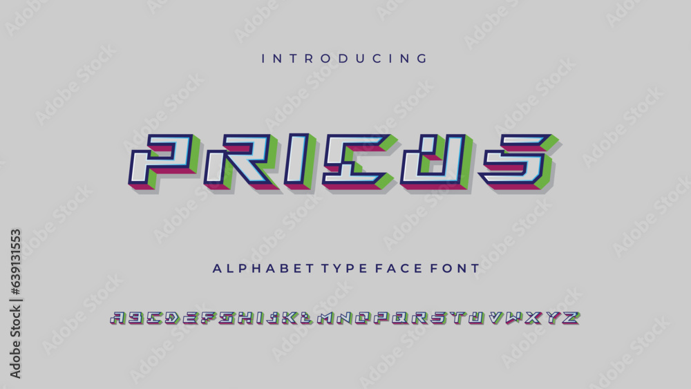 Fototapeta premium Technology Retro Alphabet Type Face Font