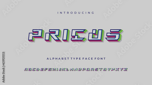 Technology Retro Alphabet Type Face Font