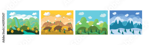 Mobile Game Horizontal Backgrounds and Scenery Vector Set © topvectors
