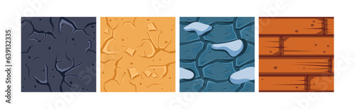 Game Ground Pattern and Land Top View Texture Vector Set