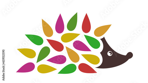 The symbol of a stylized color hedgehog.