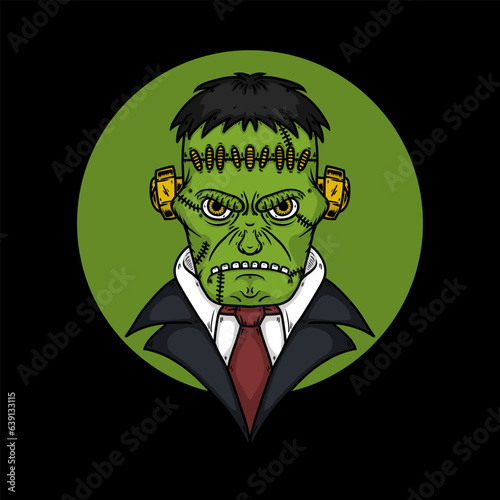 Halloween mr frankenstein vector illustration