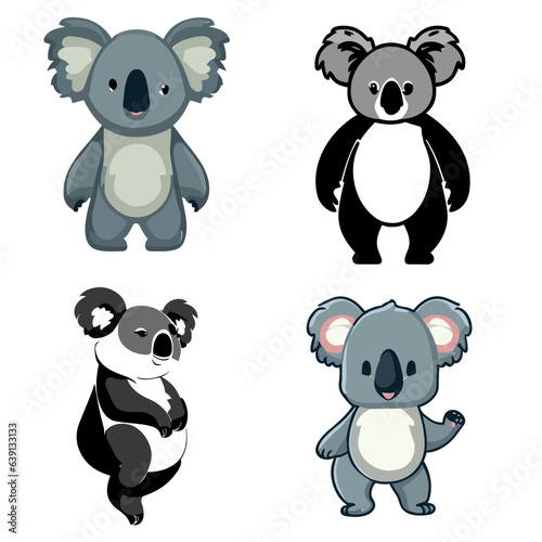 Cute Mother Koala  Beautiful Australian Animals Cartoon Character Vector Illustration photo