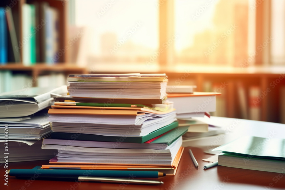 stacked the books cluttered white background stacked the books cluttered white background