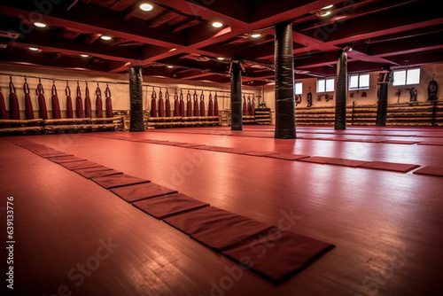 Image of sporty modern stylish gym for boxing indoors. © Nataliia