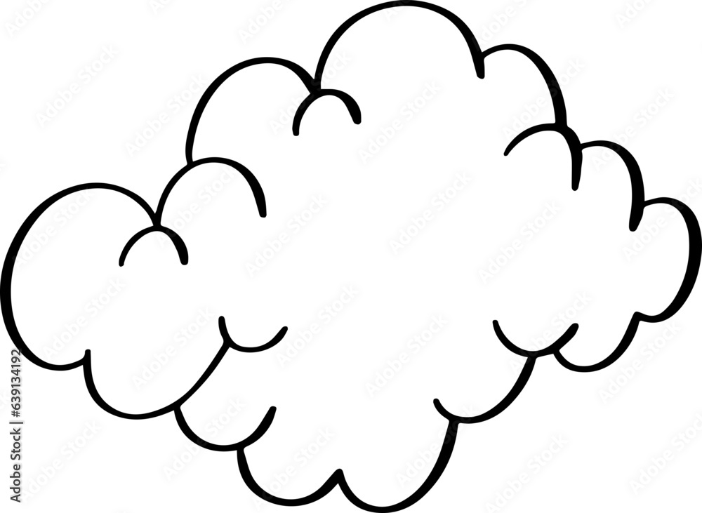 hand drawn cloud illustration.