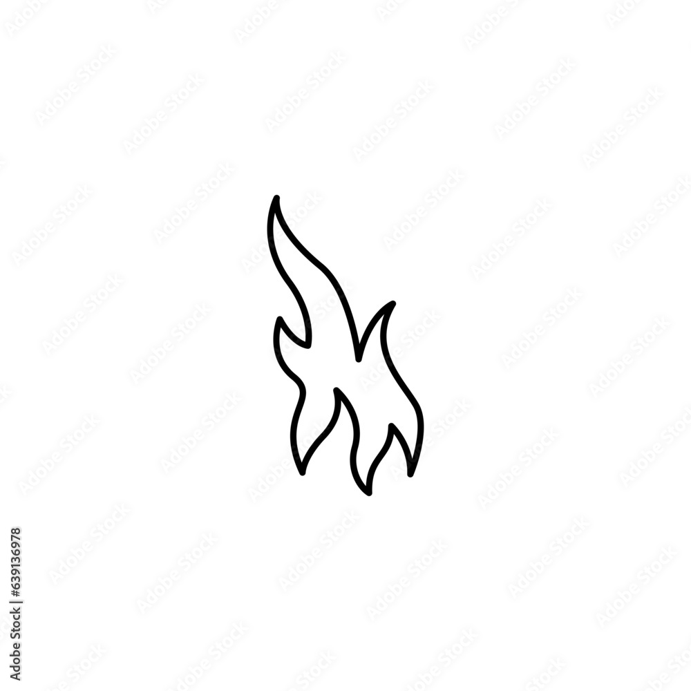 Flame line icon vector design Flame line icon vector design