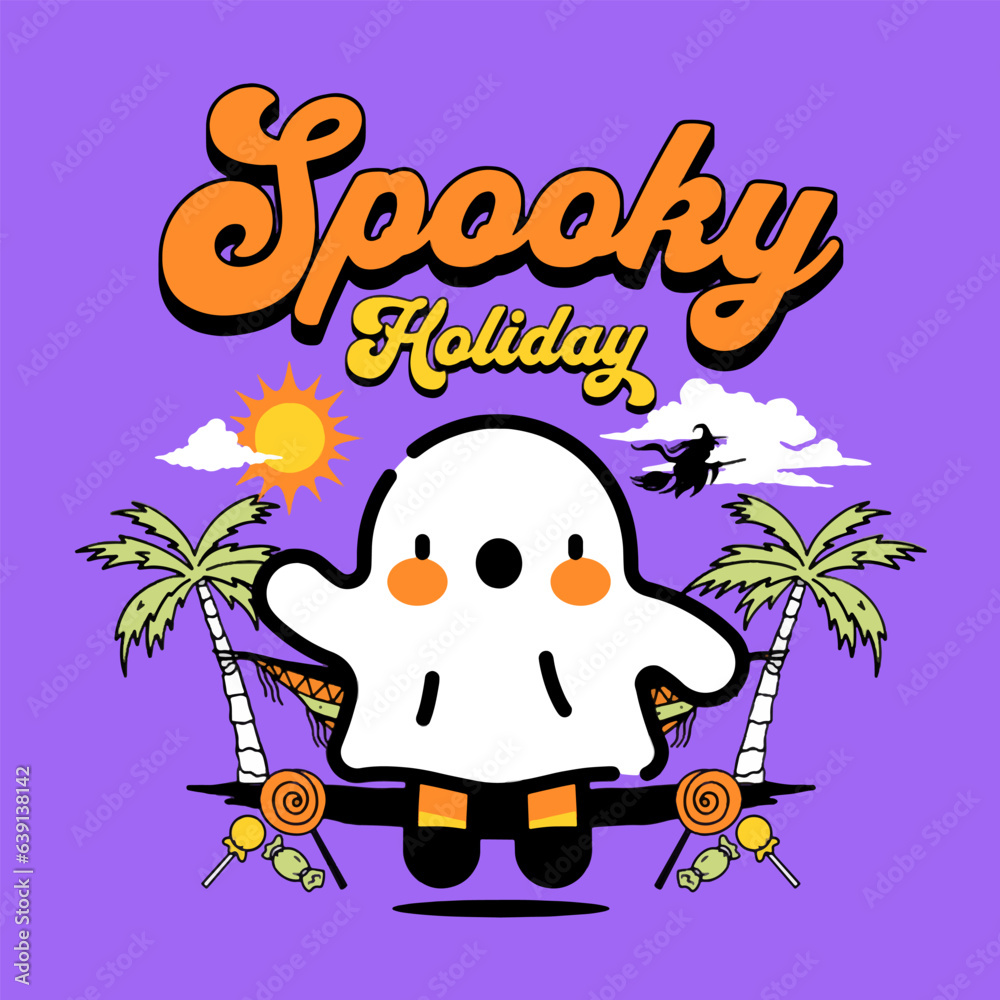 Cute Ghost Halloween Vector Art, Illustration and Graphic