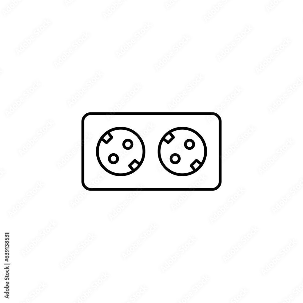 Plug socket line icon vector design Plug socket line icon vector design