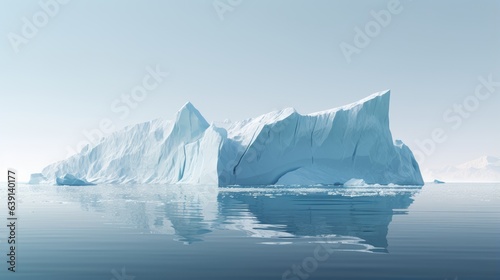 Collapsing iceberg reflecting melting polar ice crisis   generative AI