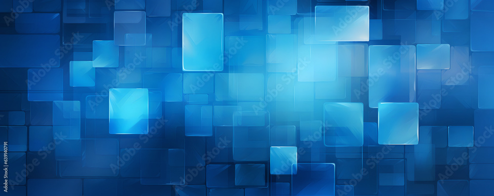 Bright blue background for business, abstract futuristic presentation design, glowing squares on dark background, shimmering, Generative AI Bright blue background for business, abstract futuristic presentation design, glowing squares on dark background, shimmering, Generative AI