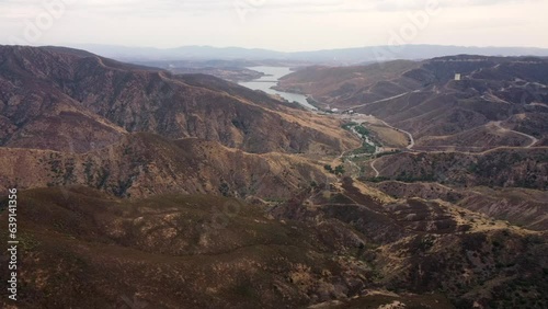 Aerial View of Castaic Lake, Angeles National Forest, California  photo