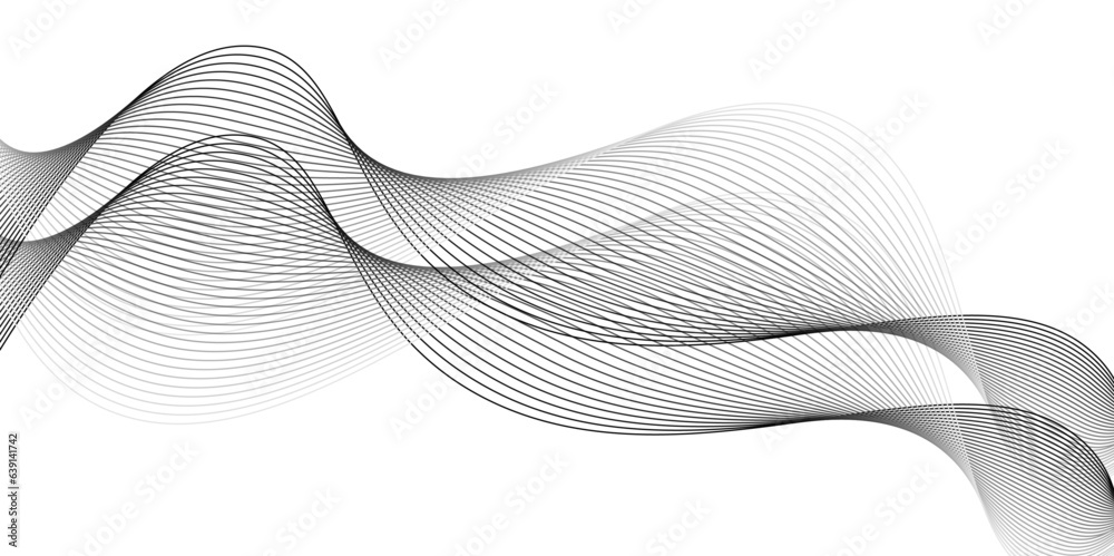 Fototapeta premium Abstract wave lines dynamic flowing colorful light isolated background. Stylized line art background. Vector illustration.. Wave with lines created using blend tool. Curved wavy line.