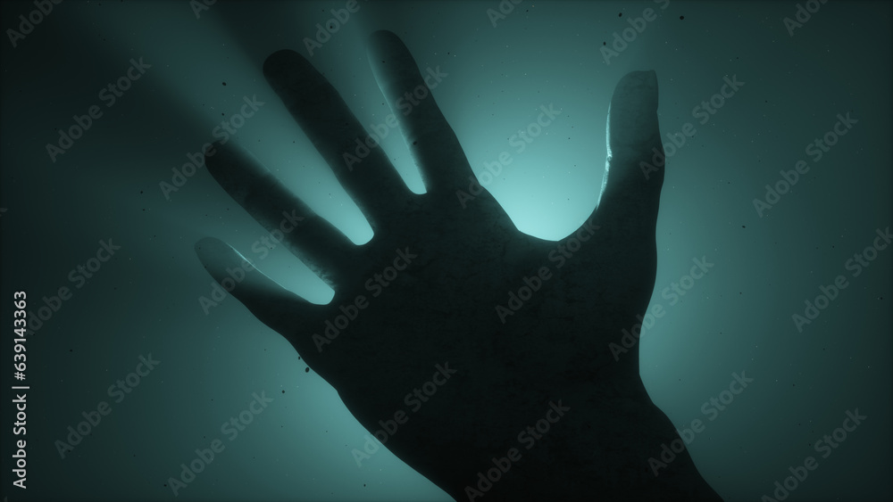 3d illustration of a hand petrified by an unknown energy source 3d illustration of a hand petrified by an unknown energy source