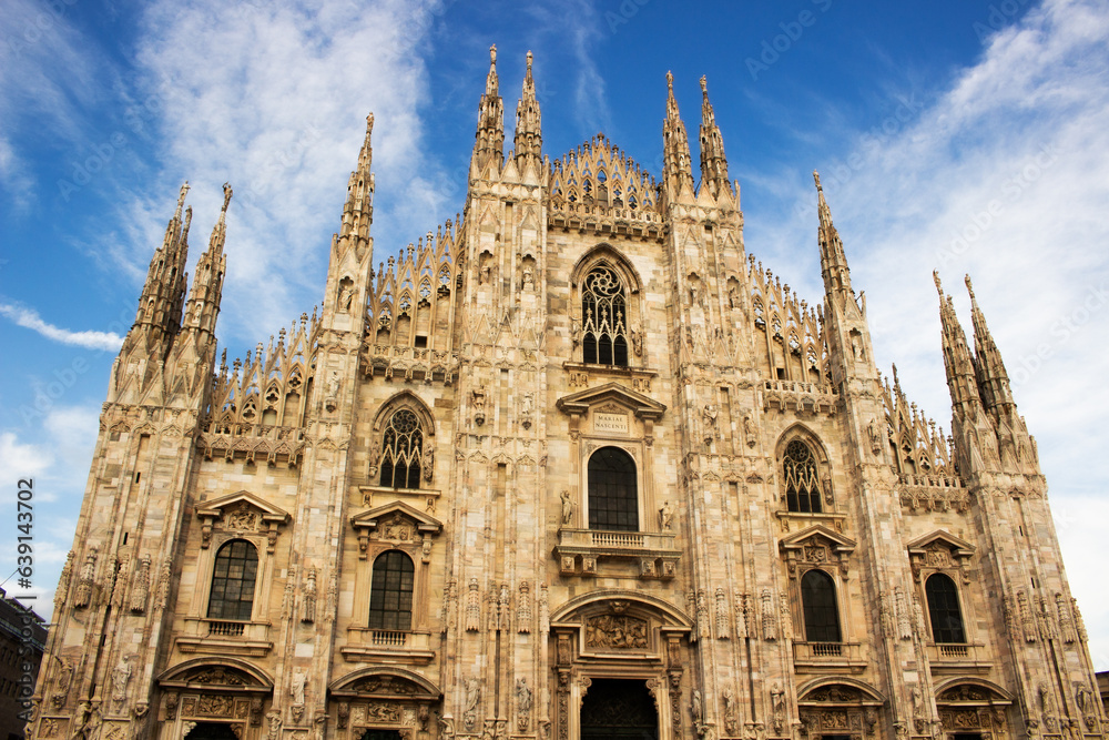 Milano Duomo Cathedral City in Milan historical tourist attraction in Italy Gothic building religious center, shopping center landmark 