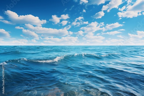Sea Water Horizon Meeting The Sky  Generative AI