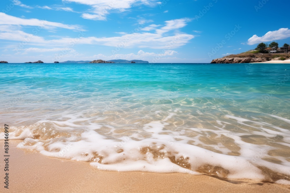  Tranquil Beach Scene With Crystal Clear Water, Generative AI