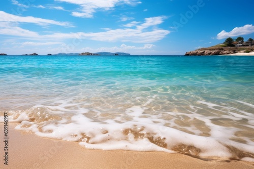  Tranquil Beach Scene With Crystal Clear Water, Generative AI © Shooting Star Std