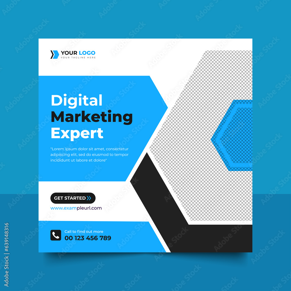 Digital business marketing banner for social media post template