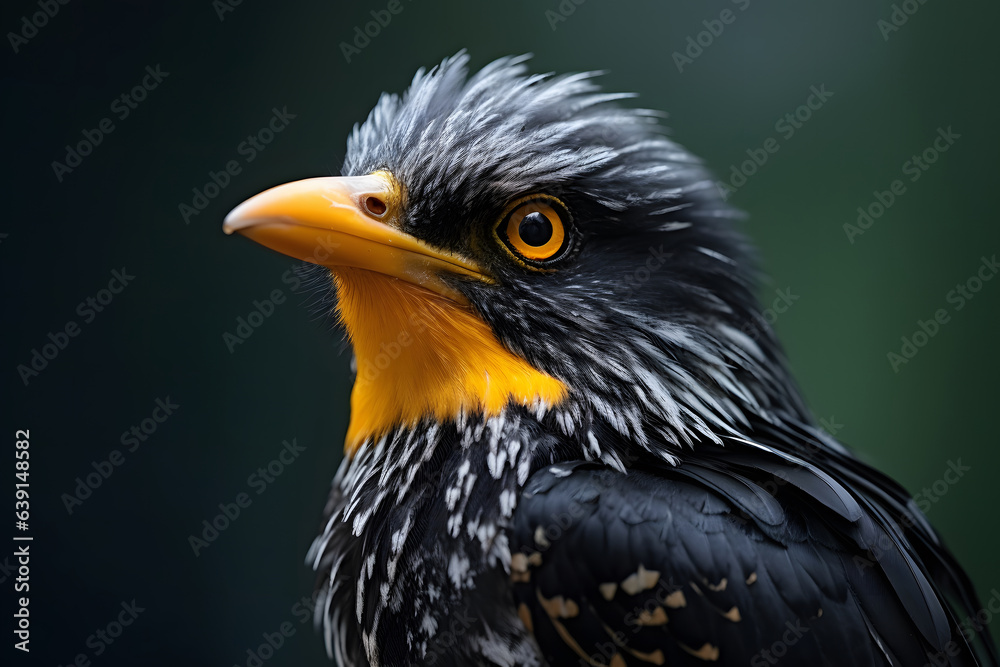 black bird with yellow beak, close up Indian Blackbird black bird with yellow beak, close up Indian Blackbird