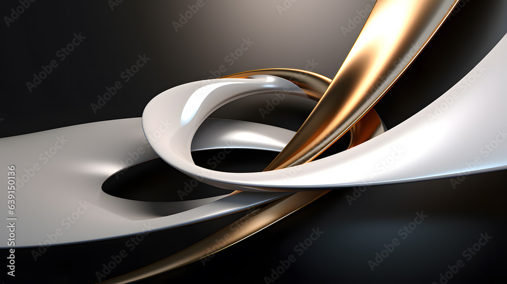 abstract wavy metallic background with gold and black elements