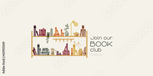 Join our book club. Modern color banner.