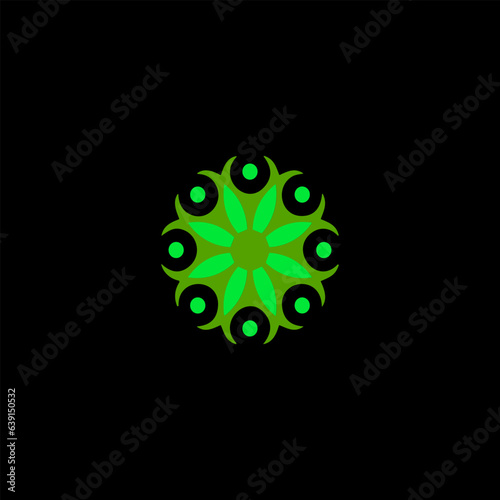 abstract green sphere flowery