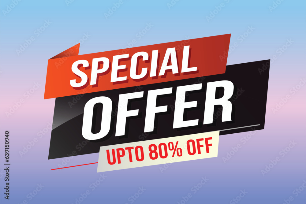 Special offer word concept vector illustration red modern futuristic 3d style for landing page template ui web mobile app poster banner flyer background gift card coupon label wallpaper	
