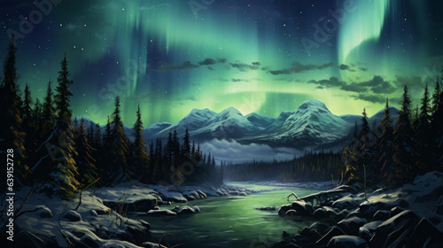 aurora borealis over the mountains © Victoria Sharratt