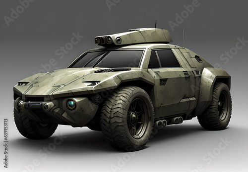 Future combat vehicle concept cyberpunk style  Generative AI