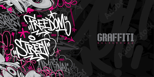 Abstract Urban Style Hiphop Graffiti Street Art Vector Illustration Background Template