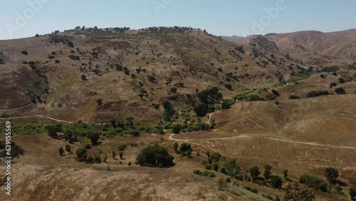 Aerial View of Upper Las Virgenes Open Space near Lackey Mesa, Los Angeles County