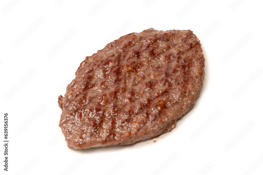 Cutlet with a minced beef isolated on a white background. Cutlet with a minced beef isolated on a white background.