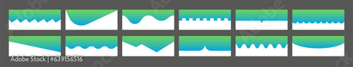 Colorful dividers shapes vector set. Abstract design elements collection 