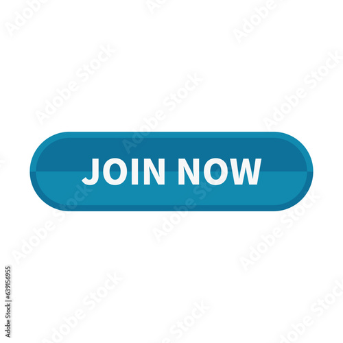 Join Now Button In Blue Rounded Rectangle Shape For Register Membership Subscription Business
