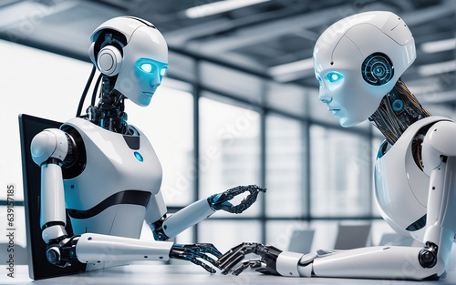 The AI chatbot robots next discuss the future of business Robots with artificial intelligence.