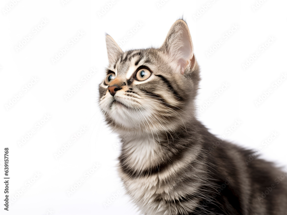 A Cat isolated on white plain background