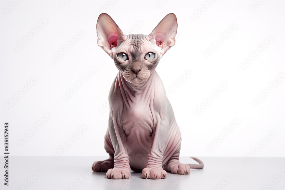 A Sphynx Cat isolated on white plain background