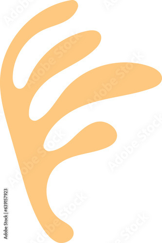 Abstract hand drawn leaves branch shape