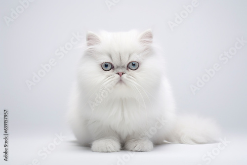 A Persian Cat isolated on white plain background