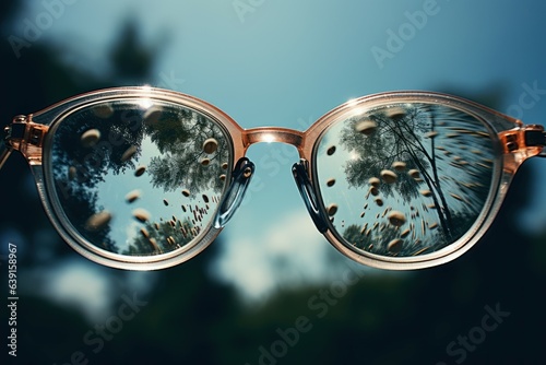 Clear vision glasses nature. Generate Ai photo