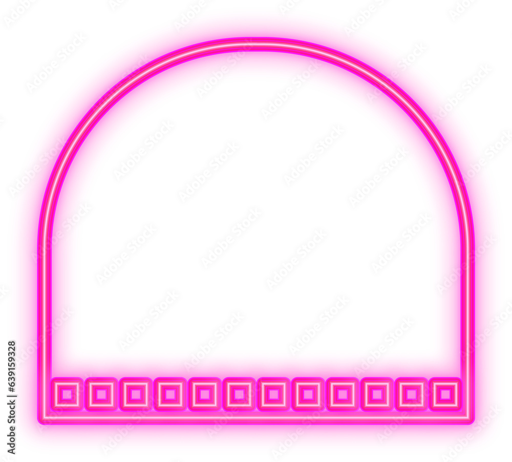 Pink Neon Hand Drawn Elements, Y2K Futuristic Style, Retro Signs On A Transparent Background