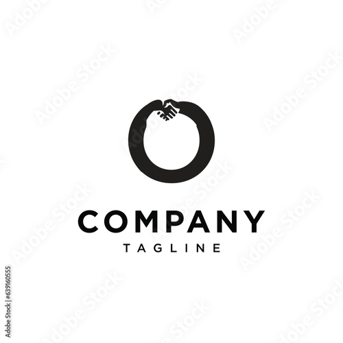 Letter O Hand Shake logo icon vector template.eps
