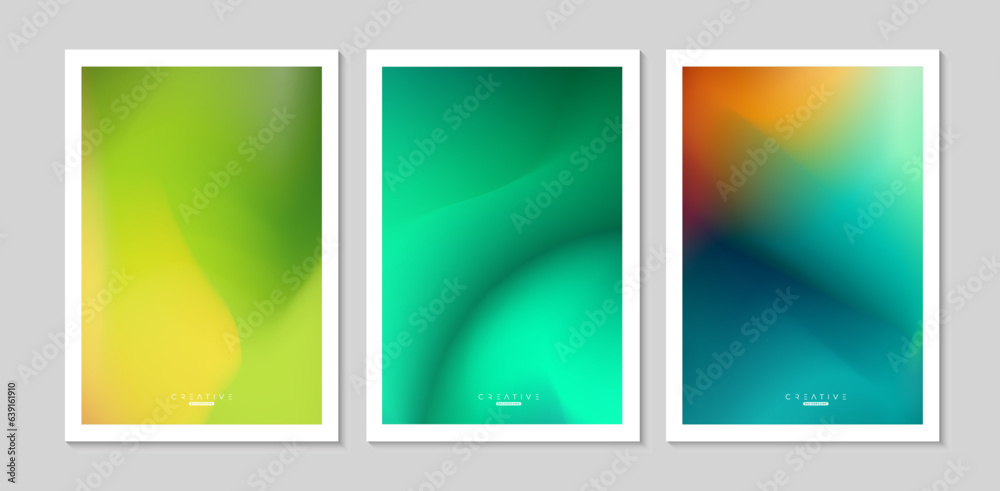 Set of Abstract liquid gradient Background. Colorful Fluid Color Gradient. Design Template For ads, Banner, Poster, Cover, Web, Brochure, Wallpaper, and flyer. Vector.