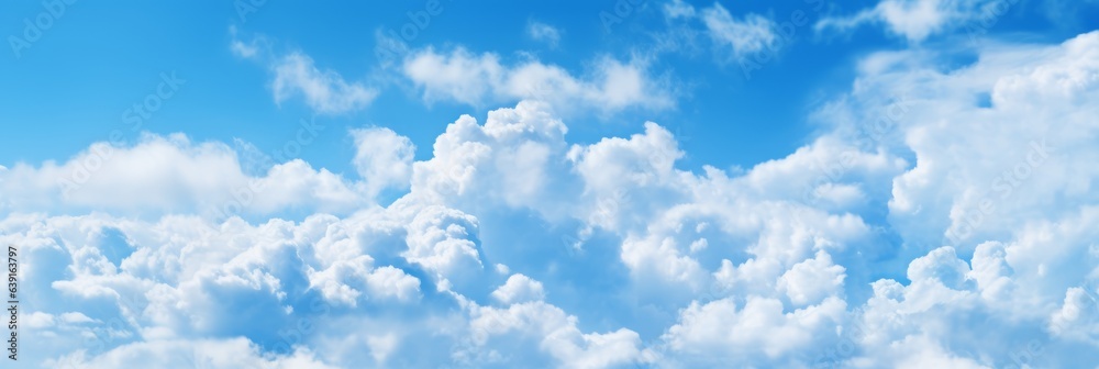 Blue sky with white clouds. Generative AI