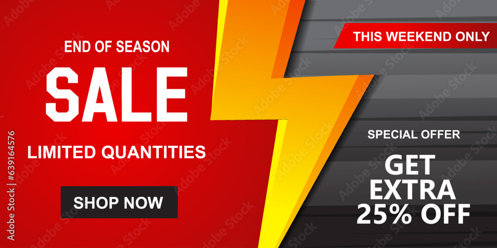 Fototapeta premium Flash sale banner template design for web or social media,