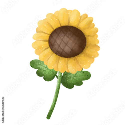 Beautiful Sunflower,floral,Flower,plant,flora,nature,watercolor,cartoon character,cute,icon ,vector, illustration,hand drawn