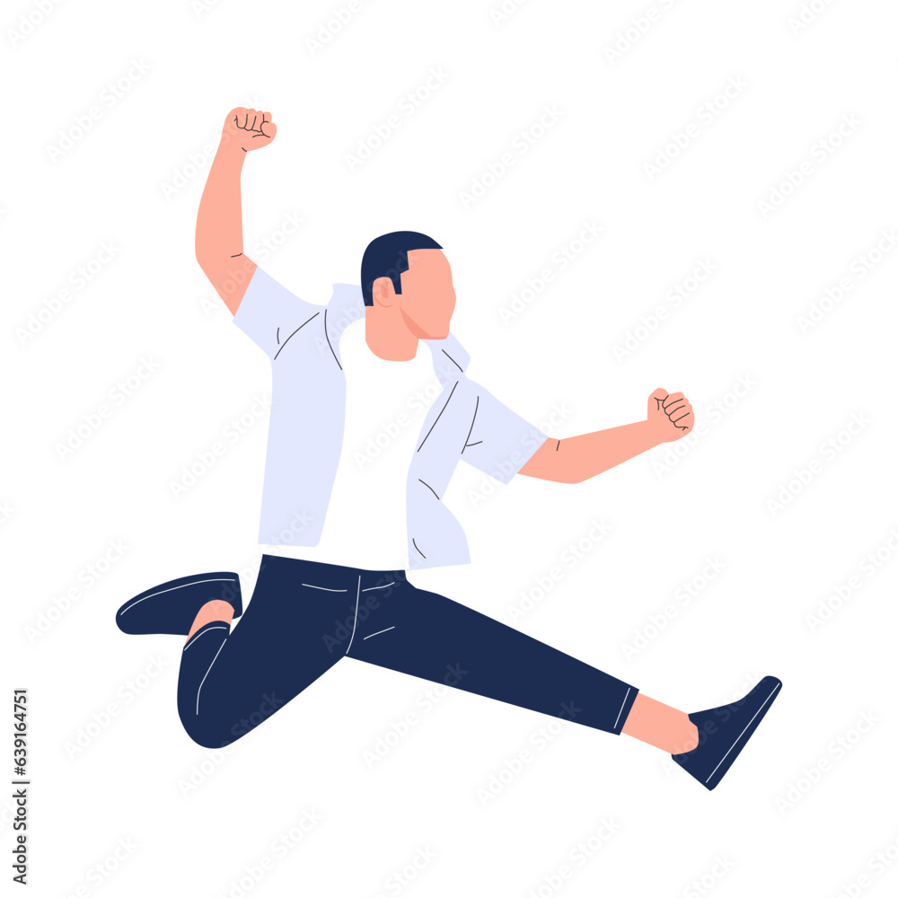 vector illustration of people jumping for joy