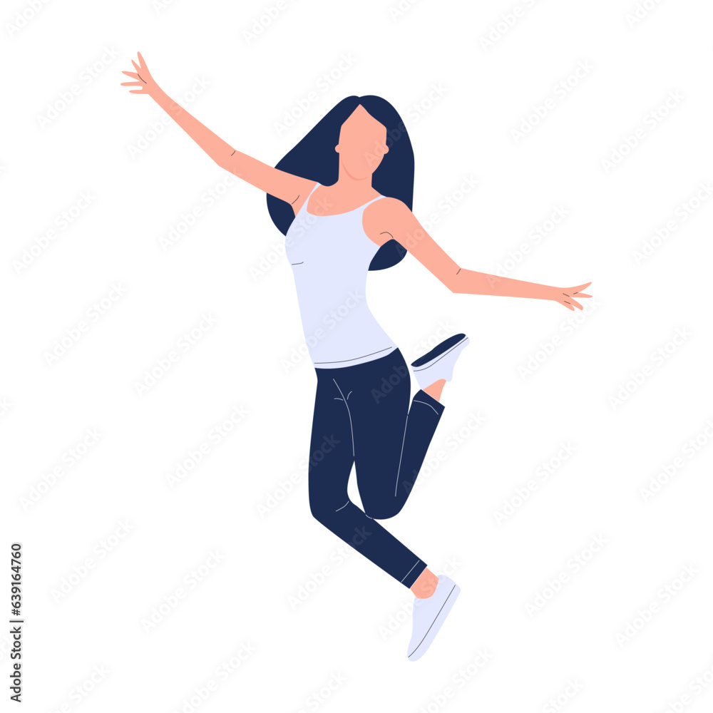 vector illustration of people jumping for joy